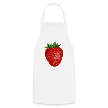 Erdbeere,Obst,Frucht - Kochschürze - Weiß - Vorne - AI Model Male 185 dark (185cm)