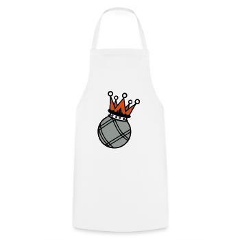Krone König Krone Petanque boule1 - Kochschürze - Weiß - Vorne - AI Model Male 185 dark (185cm)