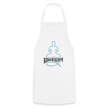 BUDDHA IN THE FISH - Cooking Apron - white - Front - AI Model Male 185 dark (185cm)