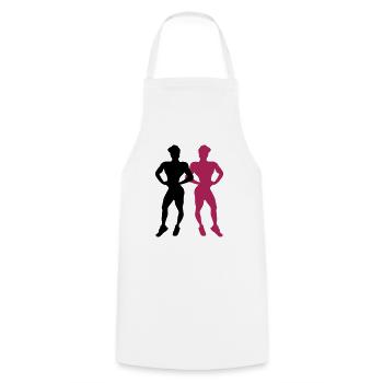 muscle woman fitness - Kochschürze - Weiß - Vorne - AI Model Male 185 dark (185cm)