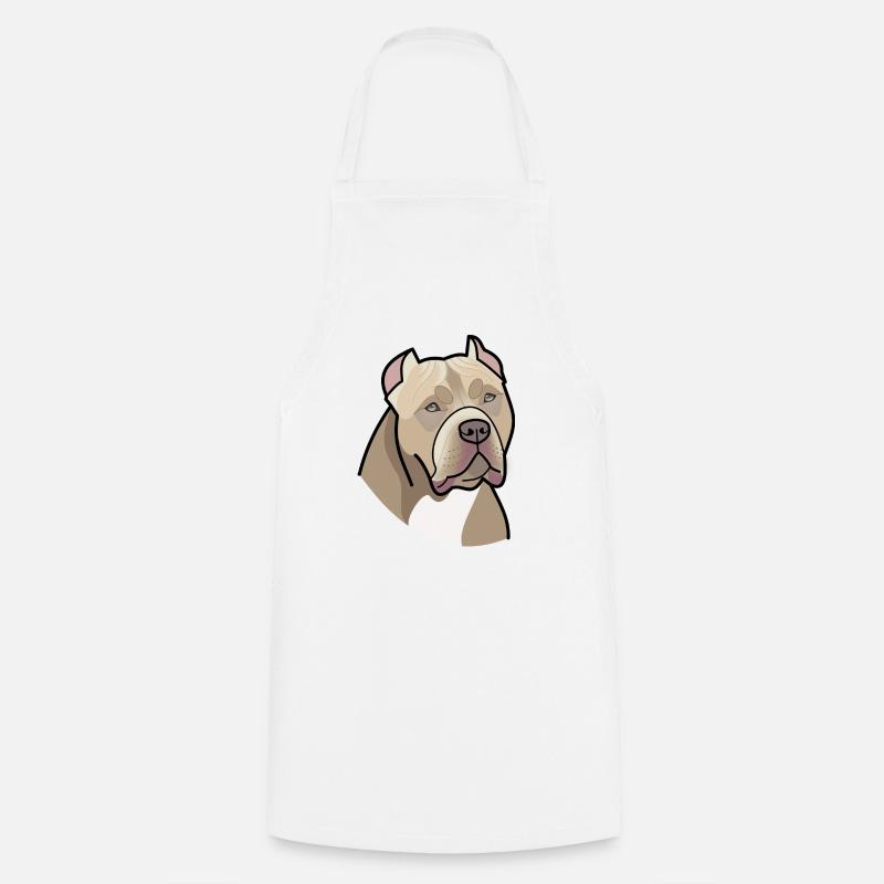 American Bully - Kopf (Farben) - Kochschürze - Weiß