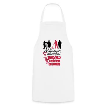 MOTIF DESIGN HUMOUR POUR HOMME VISUEL MIXTE - Tablier de cuisine - blanc - Devant - AI Model Male 185 dark (185cm)