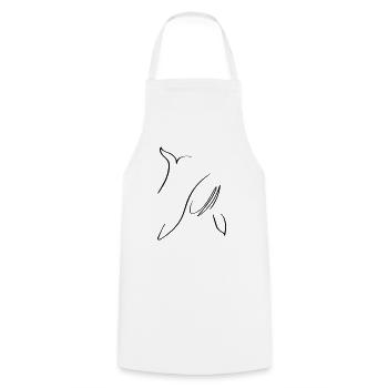 Wal Line Art - Minimalist - Cooking Apron - white - Front - AI Model Male 185 dark (185cm)