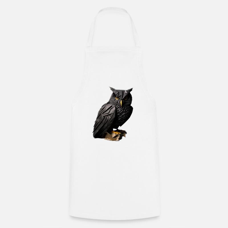 Owl - Cooking Apron - white