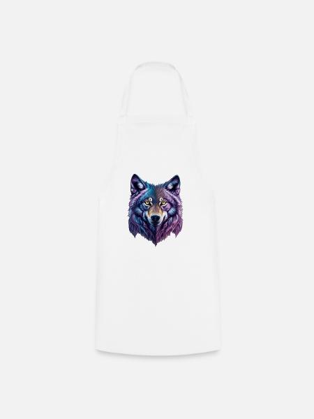 Wolf Splash - Kochschürze - Weiß