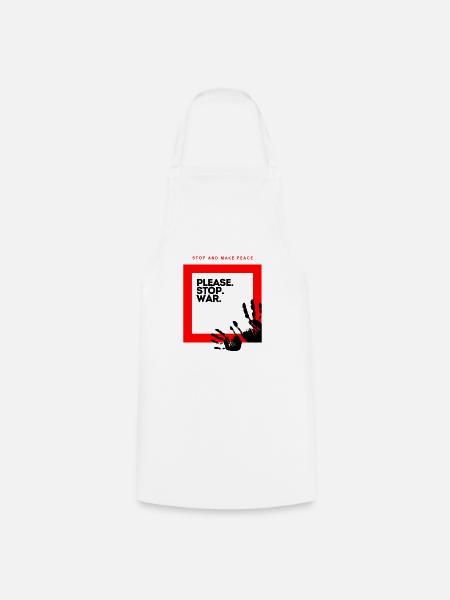 Please Stop War - Kochschürze - Weiß