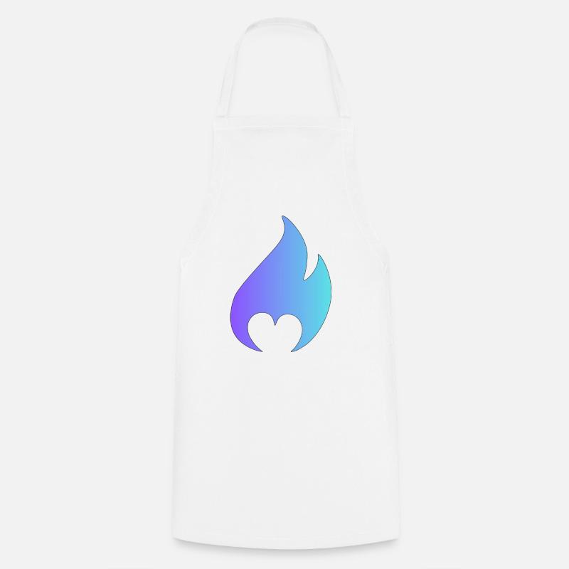 Flame with heart - Cooking Apron - white