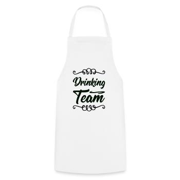 drinking team - Cooking Apron - white - Front - AI Model Male 185 dark (185cm)