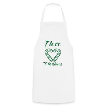I love christmas - Cooking Apron - white - Front - AI Model Male 185 dark (185cm)