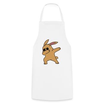 dabbing rabbit - Kochschürze - Weiß - Vorne - AI Model Male 185 dark (185cm)