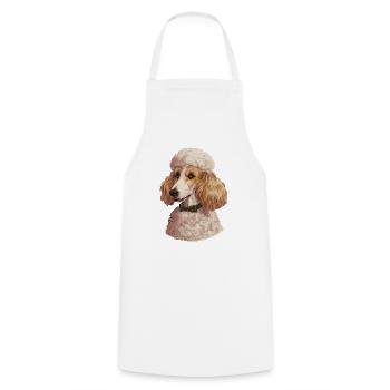 J’adore les caniches – Ich liebe Pudel - Tablier de cuisine - blanc - Devant - AI Model Male 185 dark (185cm)