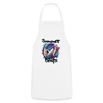 Headphones / Audio / Music / Sound / Cool - Cooking Apron - white - Front - AI Model Male 185 dark (185cm)