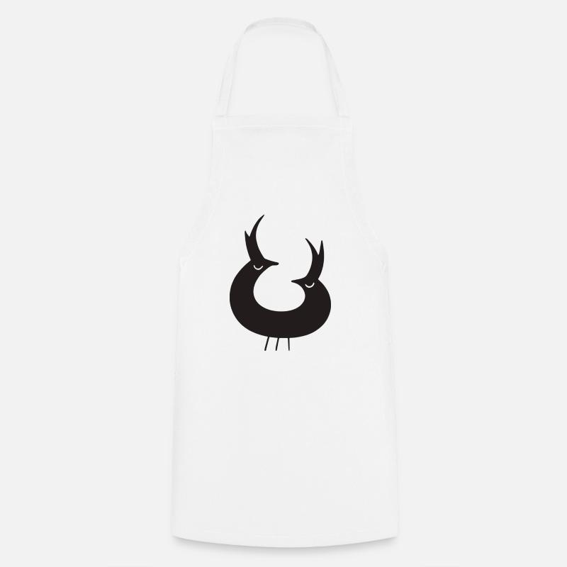 Two birds, One Stone - Cooking Apron - white