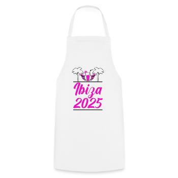 Ibiza 2025 - Cooking Apron - white - Front - AI Model Male 185 dark (185cm)
