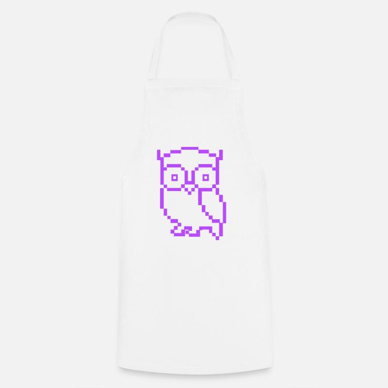 Pixel Eule - Kochschürze - Weiß