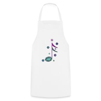 🎭 Double Croche Arlequin, Rythme et Fantaisie ! - Tablier de cuisine - blanc - Devant - AI Model Male 185 dark (185cm)