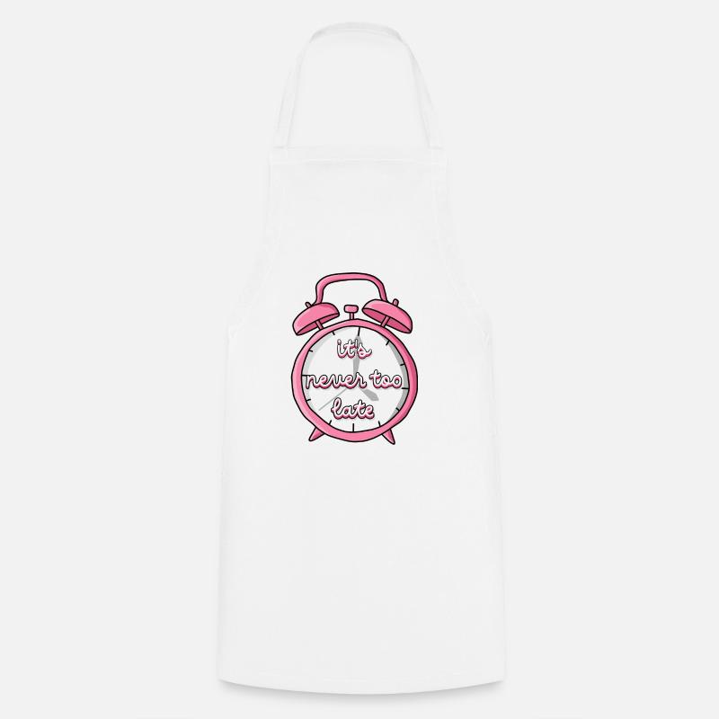 Never too late - Cooking Apron - white