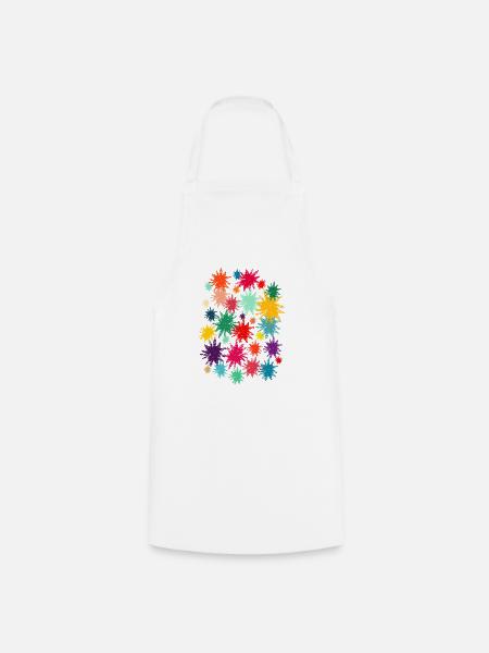 Bunte Blüten (Used) 01 - Kochschürze - Weiß