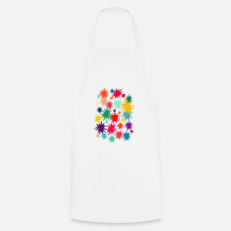 Bunte Blüten (Used) 01 - Kochschürze - Weiß