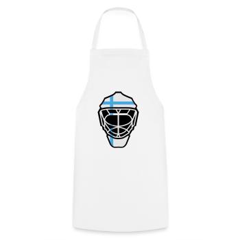 Hockey Goalie Maske Finland - Kochschürze - Weiß - Vorne - AI Model Male 185 dark (185cm)