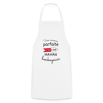 Une maman parfaite c'est une maman hockeyeuse - Tablier de cuisine - blanc - Devant - AI Model Male 185 dark (185cm)