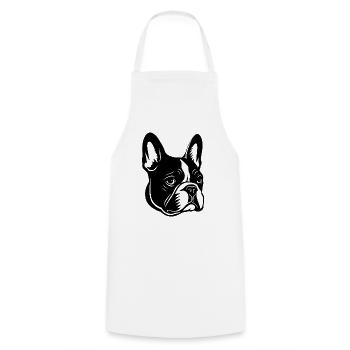 Französische Bulldogge Frenchie Boston Terrier - Kochschürze - Weiß - Vorne - AI Model Male 185 dark (185cm)