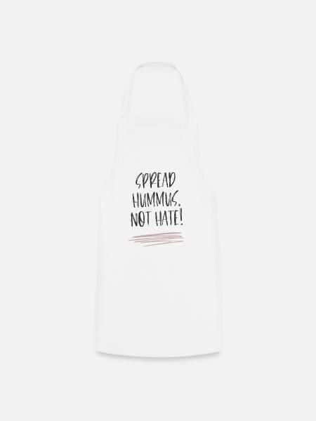spread hummus not hate Peace Veganer Design - Kochschürze - Weiß