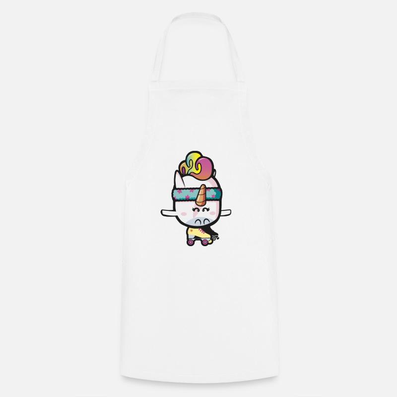 Licorne roller disco - Tablier de cuisine - blanc