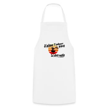 BBQ au petit matin - Tablier de cuisine - blanc - Devant - AI Model Male 185 dark (185cm)