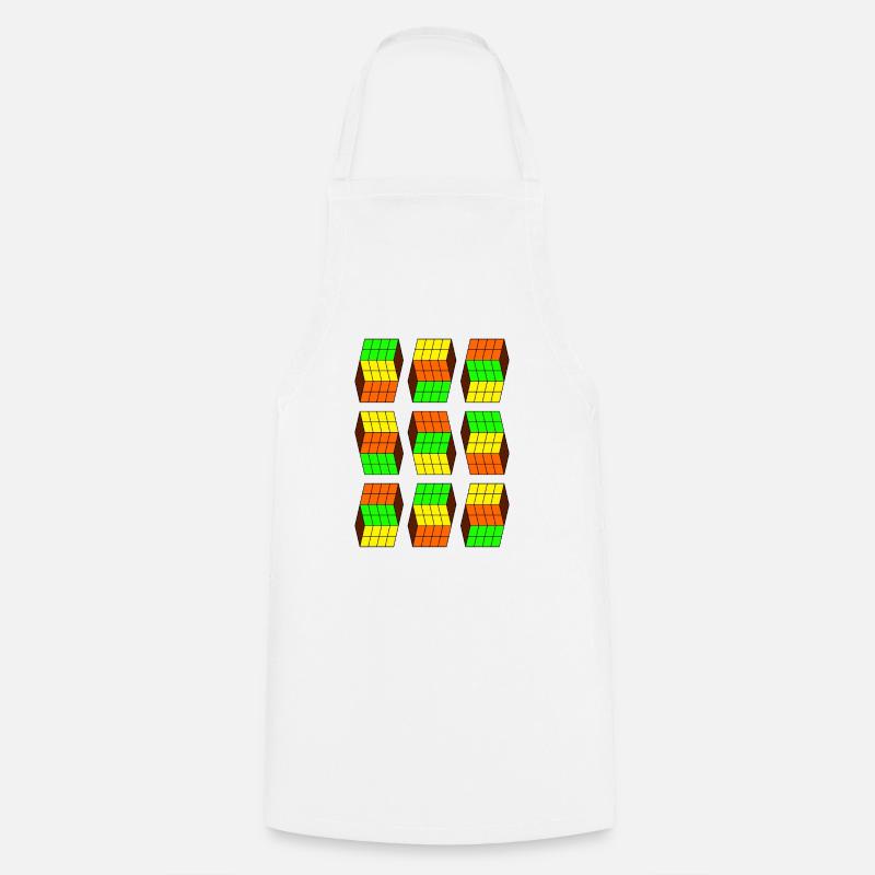 Nerd Geek Cubes Géométrie forme impossible quadrilatère - Tablier de cuisine - blanc