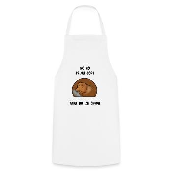 Proboscis Janusz. Thick. Scrag. Funny. - Cooking Apron - white - Front - AI Model Male 185 dark (185cm)