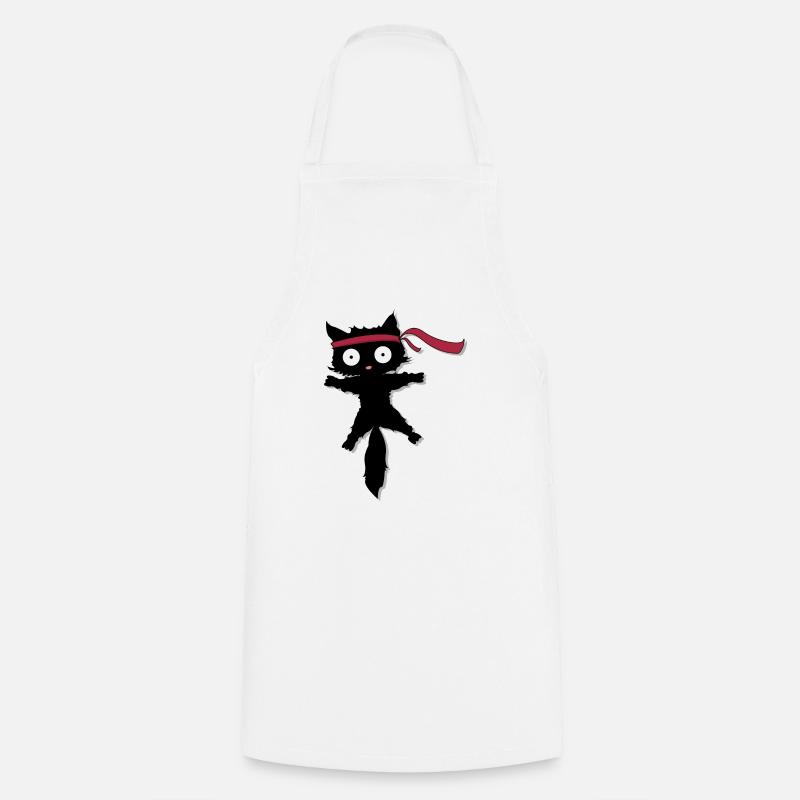 Ninja Protecteur en forme de chat - Tablier de cuisine - blanc