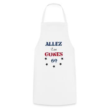 Allez les gones - Tablier de cuisine - blanc - Devant - AI Model Male 185 dark (185cm)