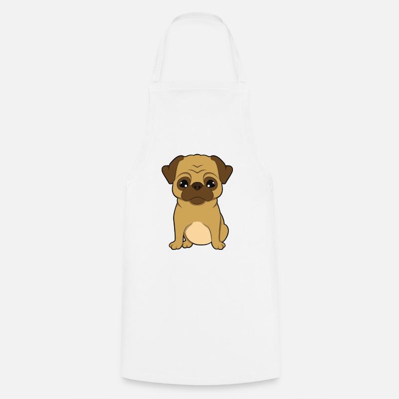 Mops - Kochschürze - Weiß