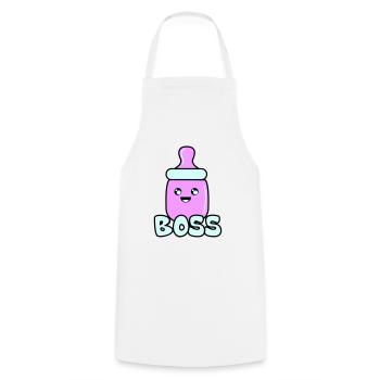 babyflasche boss 02 - Kochschürze - Weiß - Vorne - AI Model Male 185 dark (185cm)