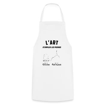 L'art d empiler les pierres - Tablier de cuisine - blanc - Devant - AI Model Male 185 dark (185cm)