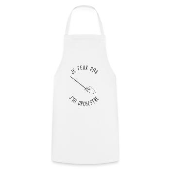 Je peux pas orchestre - Tablier de cuisine - blanc - Devant - AI Model Male 185 dark (185cm)