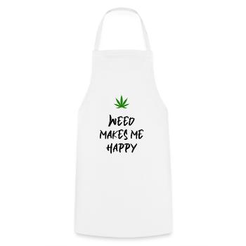 weed macht mich glücklich Cannabis Marihuana - Kochschürze - Weiß - Vorne - AI Model Male 185 dark (185cm)