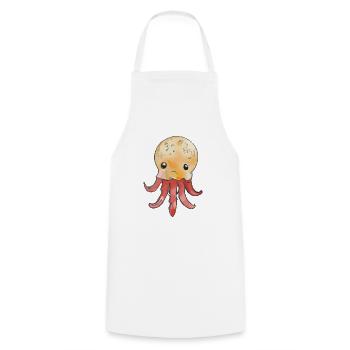 Octopus Octopus Idée cadeau - Tablier de cuisine - blanc - Devant - AI Model Male 185 dark (185cm)