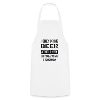 i only drink beer - Cooking Apron - white - Front - AI Model Male 185 dark (185cm)