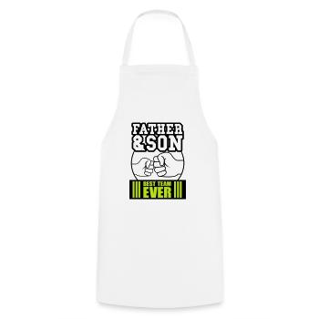 Father & Son Best Team Ever! - Cooking Apron - white - Front - AI Model Male 185 dark (185cm)