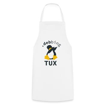Dabbing Pinguin .debbing Tux - Kochschürze - Weiß - Vorne - AI Model Male 185 dark (185cm)