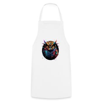 Hibou éclaboussures oiseau multicolore - Tablier de cuisine - blanc - Devant - AI Model Male 185 dark (185cm)