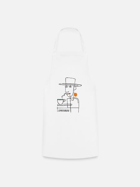 Espressionist - Espresso - Kaffee trinken - Kochschürze - Weiß
