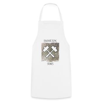 Stonemason Stone Sculptor Saying - Cooking Apron - white - Front - AI Model Male 185 dark (185cm)
