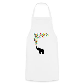 Elefant Luftballon Freude Spiel Spass Geschenk - Kochschürze - Weiß - Vorne - AI Model Male 185 dark (185cm)