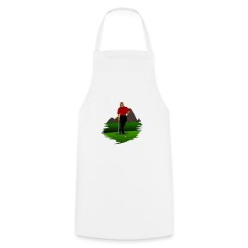 Tiger in the woods plays golf with racket gift - Cooking Apron - white - Front - AI Model Male 185 dark (185cm)