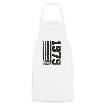 1979 Vintage né Vintage cadeau d’anniversaire - Tablier de cuisine - blanc - Devant - AI Model Male 185 dark (185cm)