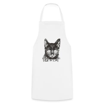 chat - Tablier de cuisine - blanc - Devant - AI Model Male 185 dark (185cm)