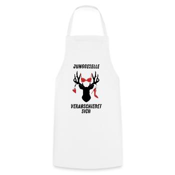 Bachelor says goodbye to deer underwear - Cooking Apron - white - Front - AI Model Male 185 dark (185cm)